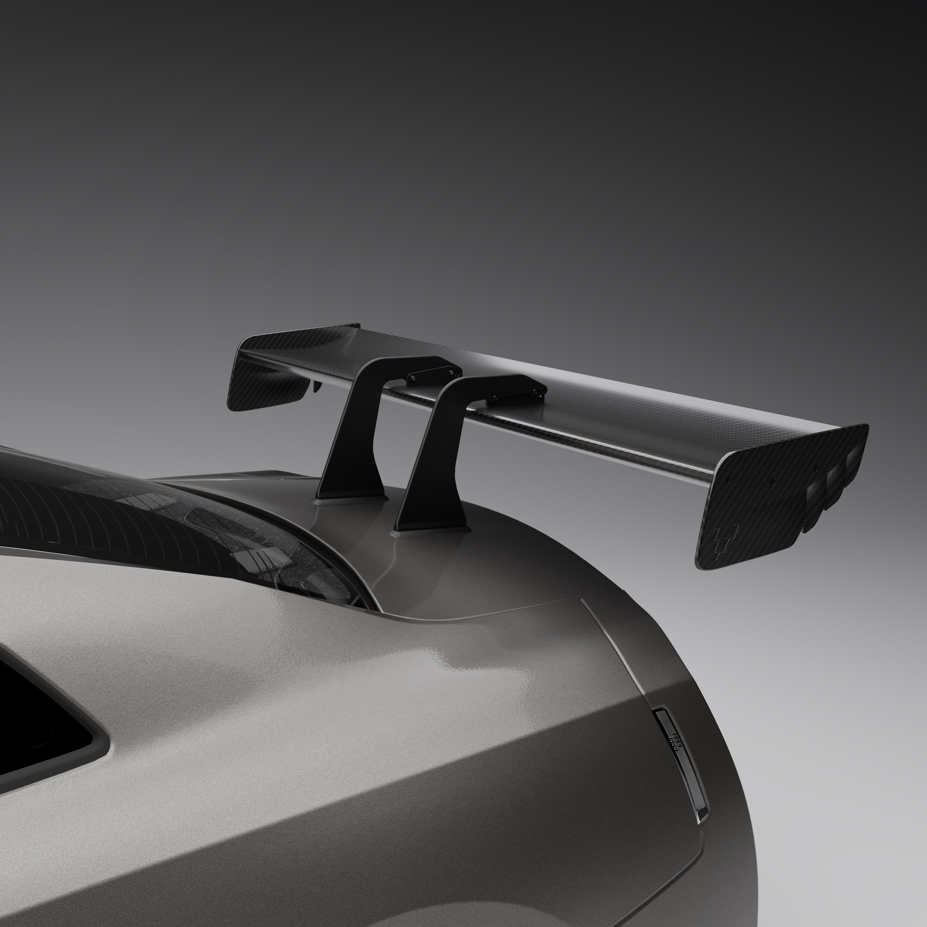 Nissan® GT-R Carbon fiber single element swan neck wing - Image 1