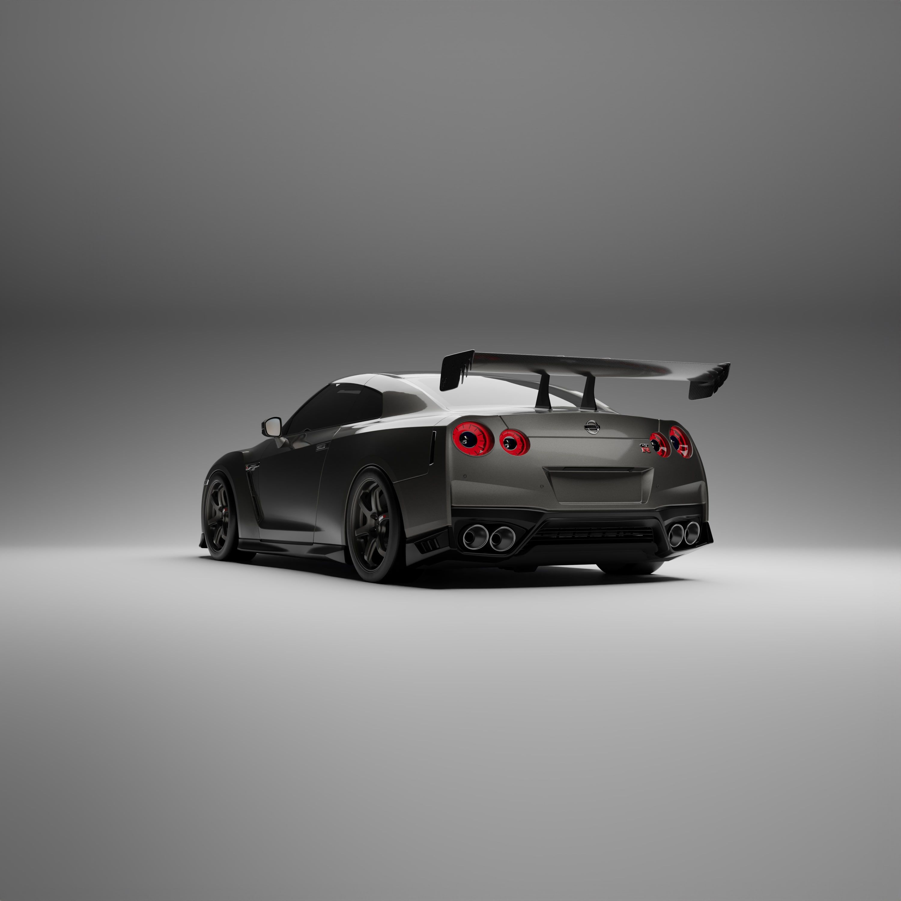 Nissan® GT-R Carbon fiber single element swan neck wing - Image 3