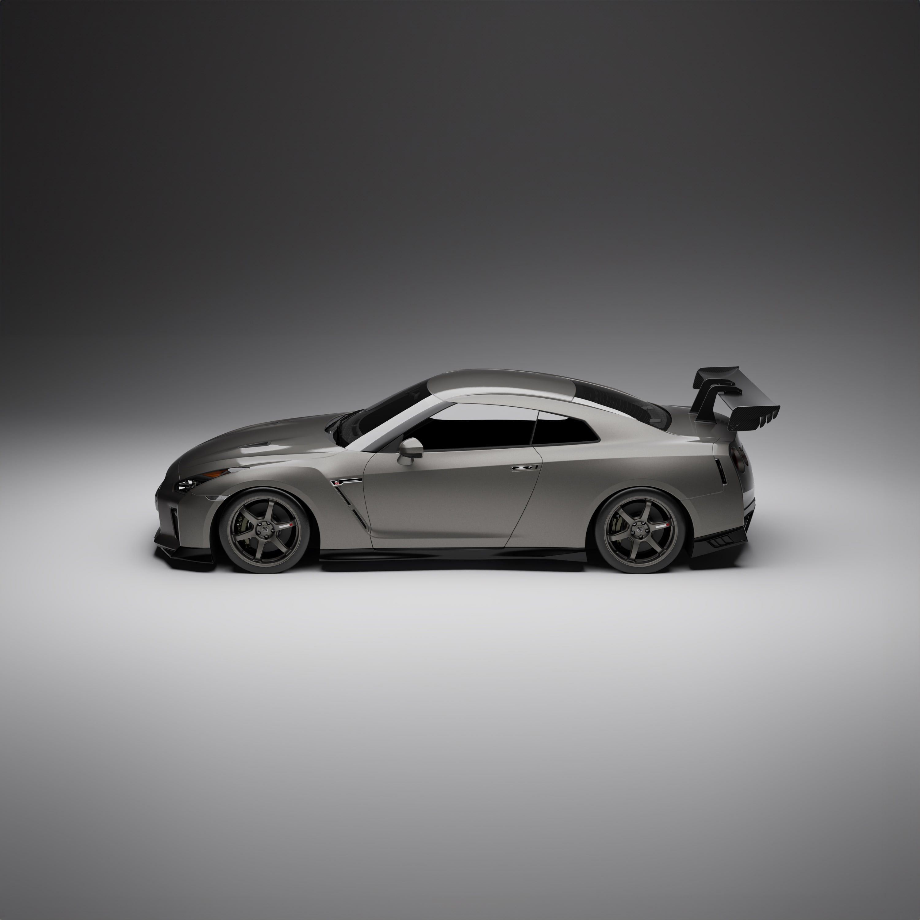 Nissan® GT-R Carbon fiber single element swan neck wing - Image 4